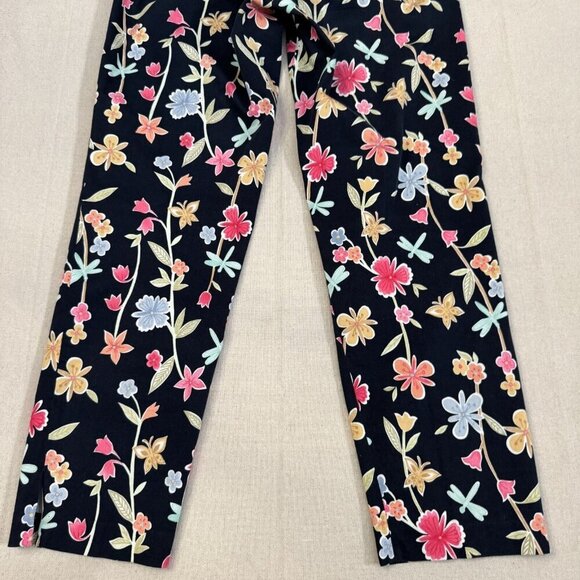 Talbots Floral Print Stretch Straight Leg Pants 8 Multicolor - Picture 12 of 13